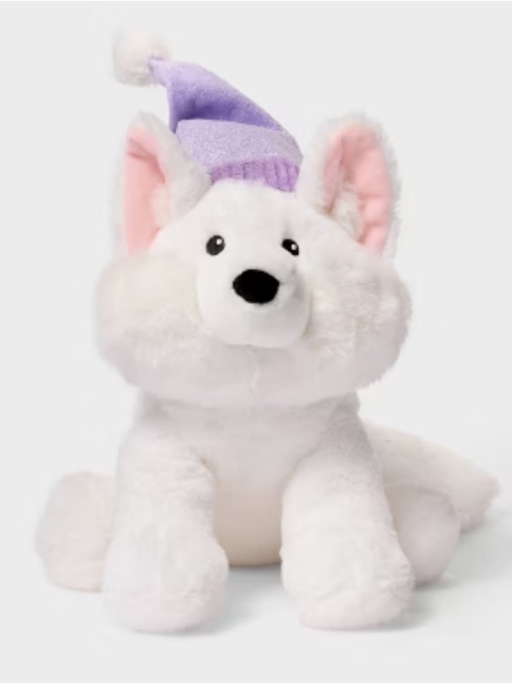 12" Arctic Fox with Hat Stuffed Animal" - Gigglescape
